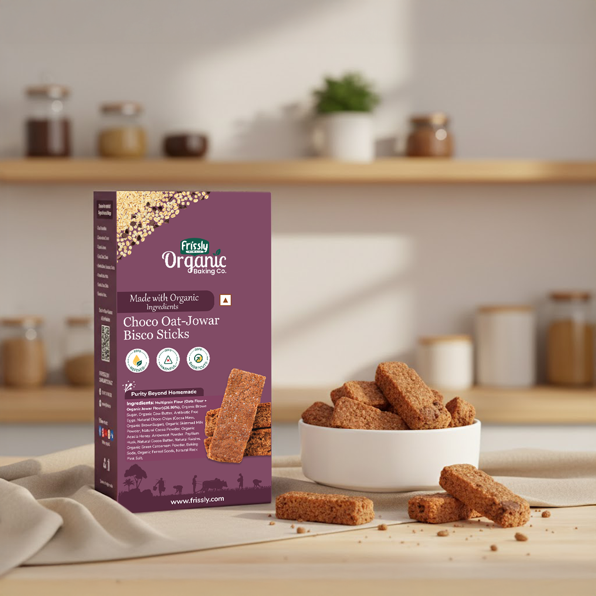 Frissly Choco Oat Jowar-Bisco Sticks