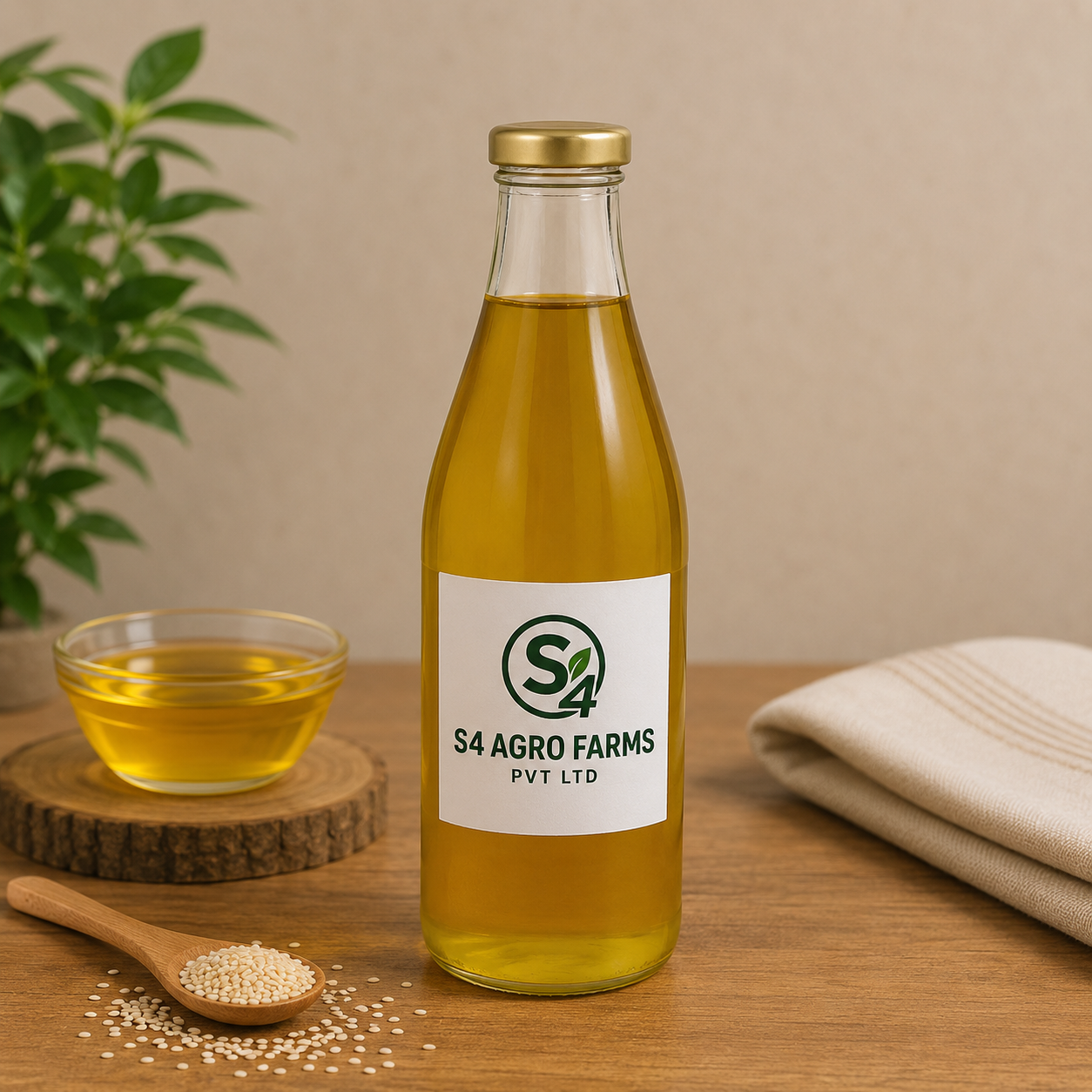 S4 Agro Organic Safflower Oil - Cold-Pressed Pure Edible Safflower Oil