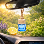 Naturalief Minty Calm Car Freshener | Specially for Nausea | Essential Oil | Cube Bottle | Wooden Diffuser