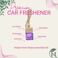 Naturalief Rose Car Freshener | Essential Oil | Wooden Hanging Diffuser | Cube Glass Bottle