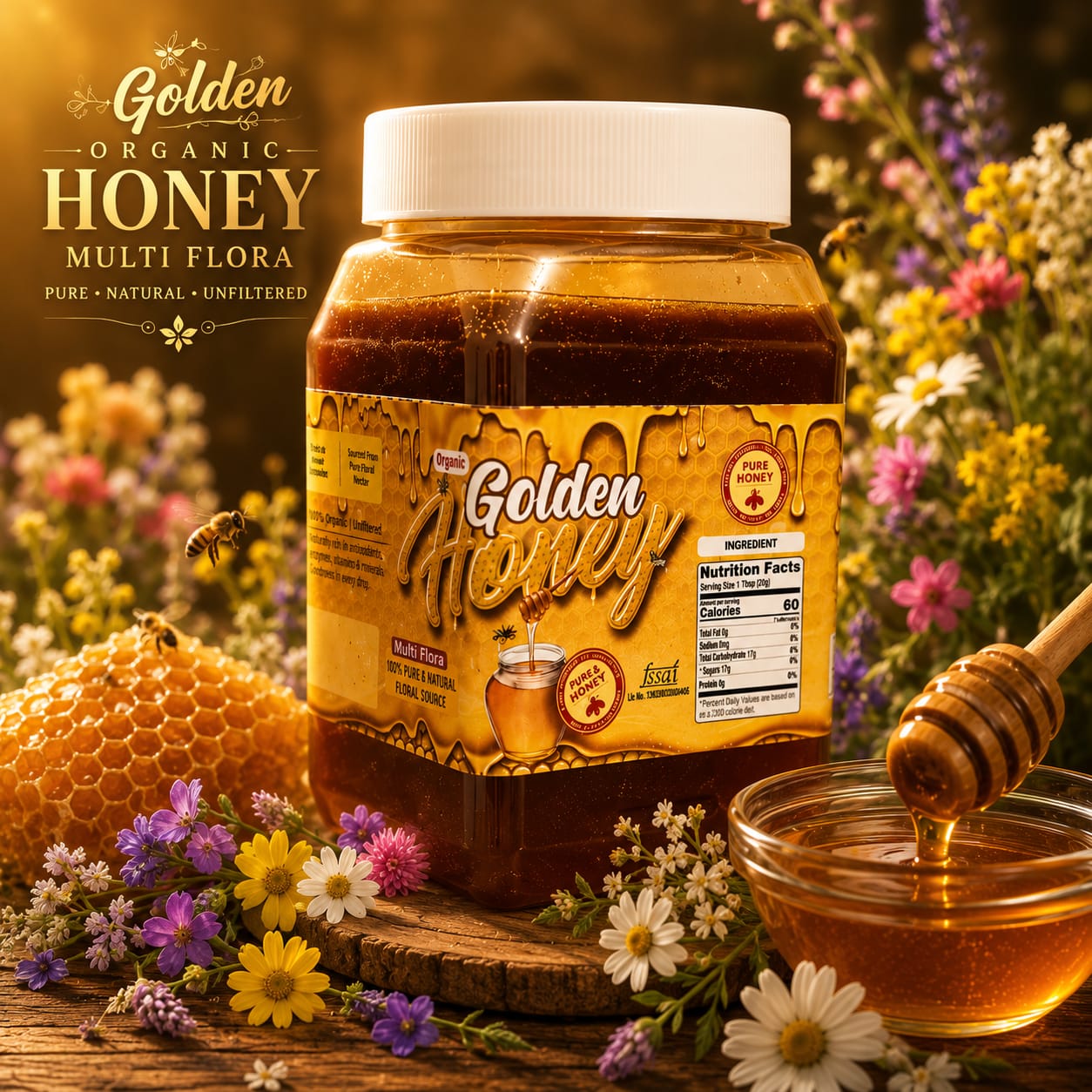 Golden Organic Honey - Multi Flora