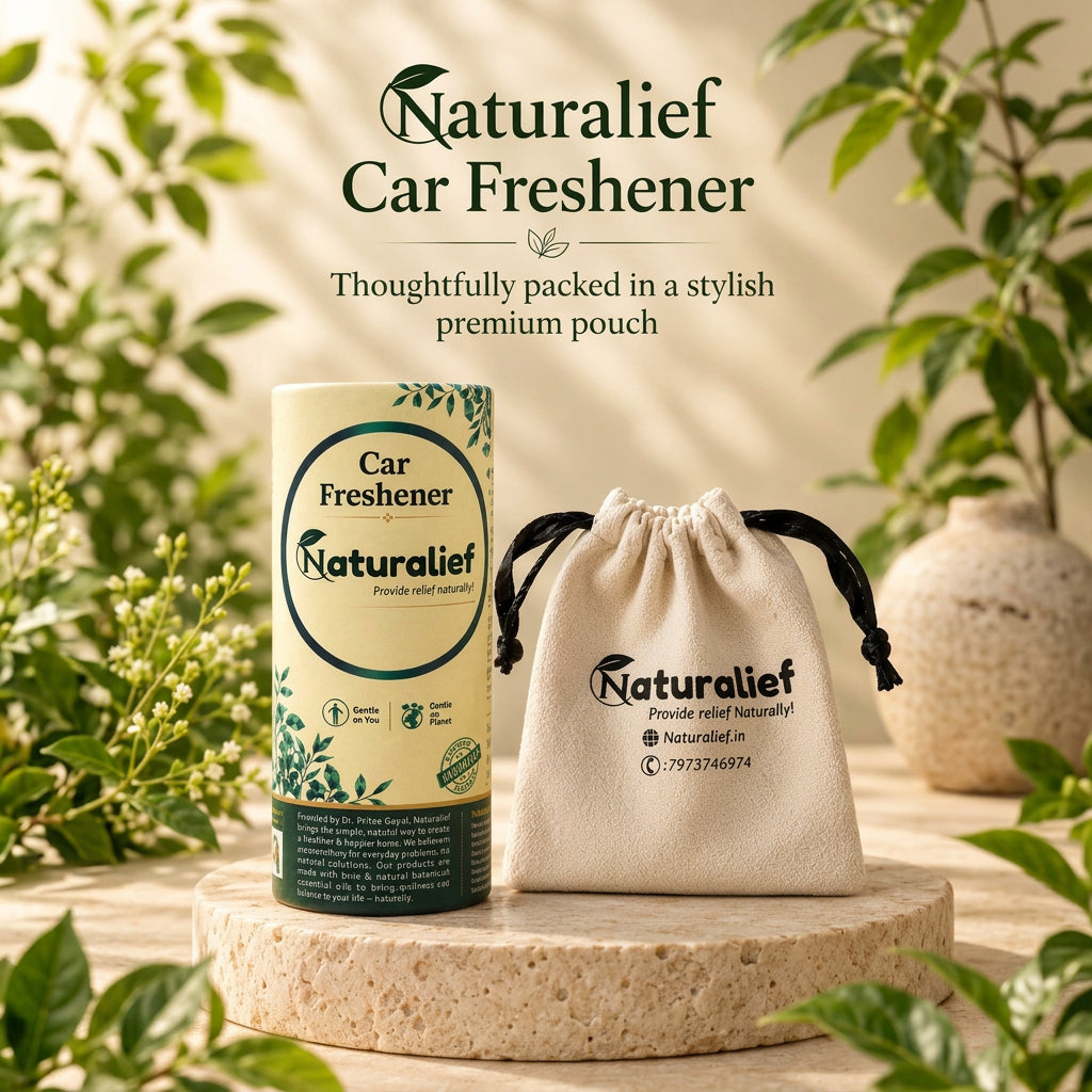 Naturalief Rose Car Freshener | Essential Oil | Wooden Hanging Diffuser | Cube Glass Bottle