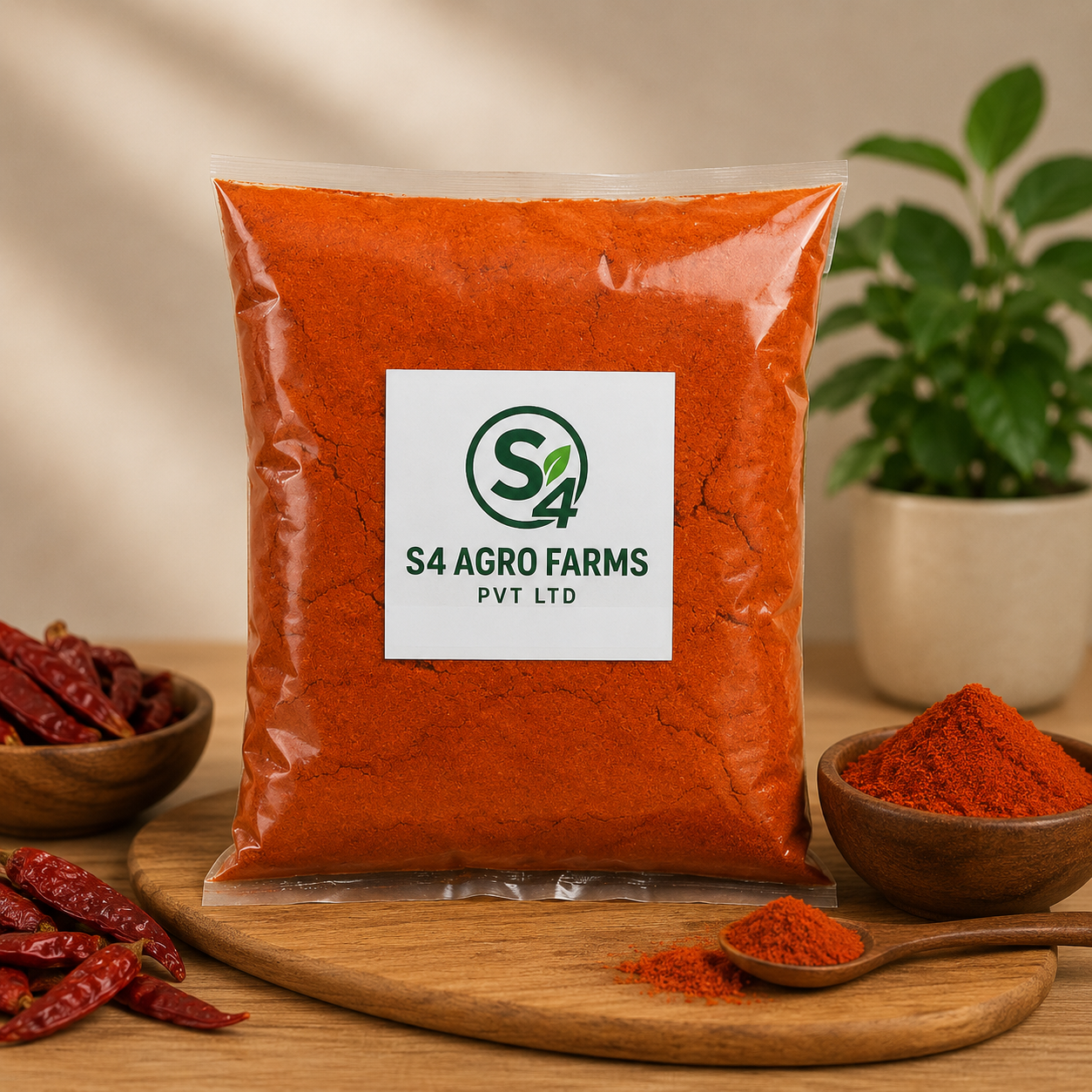 S4 Agro Red Chilli Powder  - Pure & Vibrant Lal Mirch