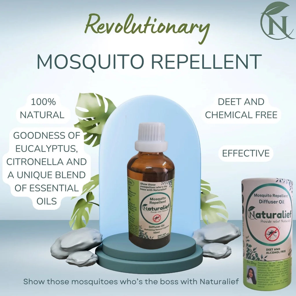 Naturalief  Herbal Chemical free Mosquito Repellent Diffuser Oil – DEET-Free, Aromatic Protection for Indoor Spaces